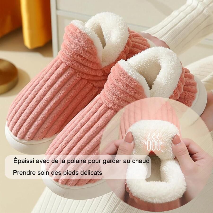 Pantoffels voor dames winter warm antislip comfortabel van pluche in de vorm van winterpantoffels en pluizige pantoffels voor thuis