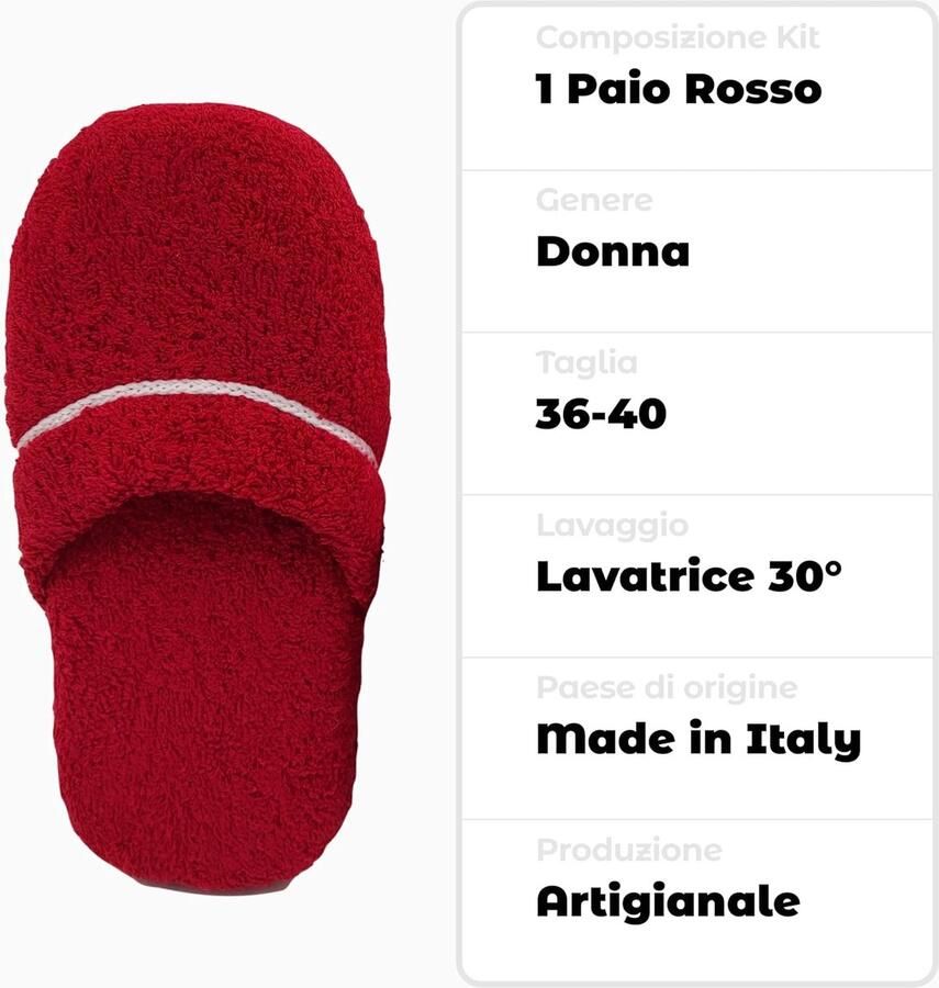 Pantoffels voor heren badstof wasbaar gastenslippers Made in Italy eenheids