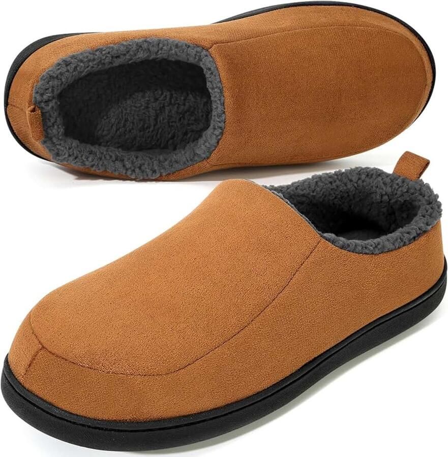 Pantoffels voor en Memory Foam Winter Warme Instap Mocassin Huisschoenen met Zachte Pluche Voering & Antislip Rubberzool Loafers voor Binnen en Buiten