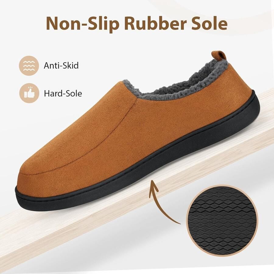 Pantoffels voor en Memory Foam Winter Warme Instap Mocassin Huisschoenen met Zachte Pluche Voering & Antislip Rubberzool Loafers voor Binnen en Buiten