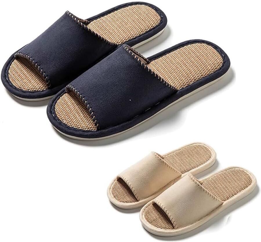 Pantoffels voor en pantoffels met open teen antislip EVA-zool comfortabele gastenpantoffels met traagschuim voor slaapkamer woonkamer