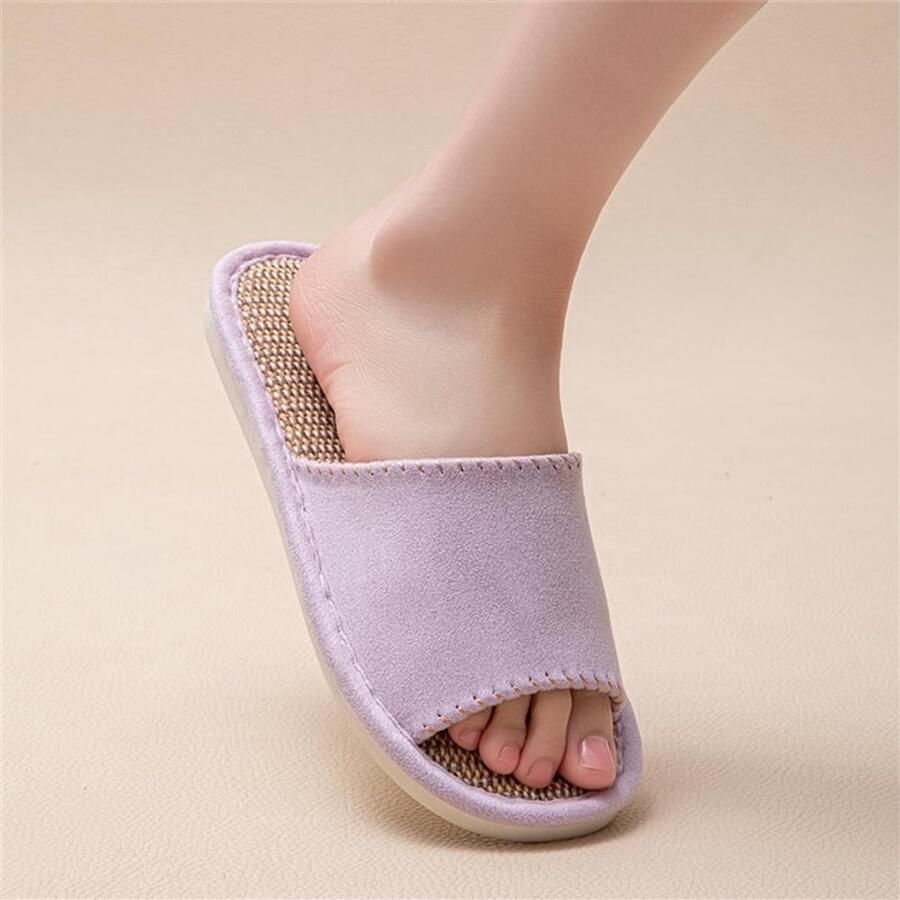 Pantoffels voor en pantoffels met open teen antislip EVA-zool comfortabele gastenpantoffels met traagschuim voor slaapkamer woonkamer