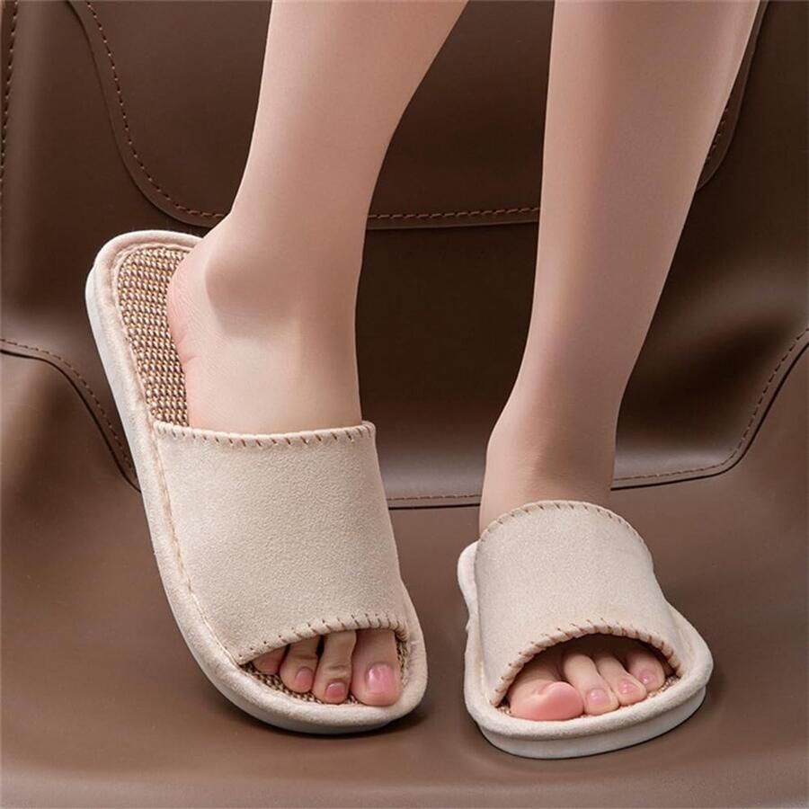 Pantoffels voor en pantoffels met open teen antislip EVA-zool comfortabele gastenpantoffels met traagschuim voor slaapkamer woonkamer