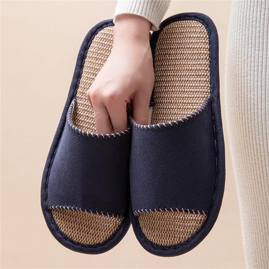 Pantoffels voor en pantoffels met open teen antislip EVA-zool comfortabele gastenpantoffels met traagschuim voor slaapkamer woonkamer