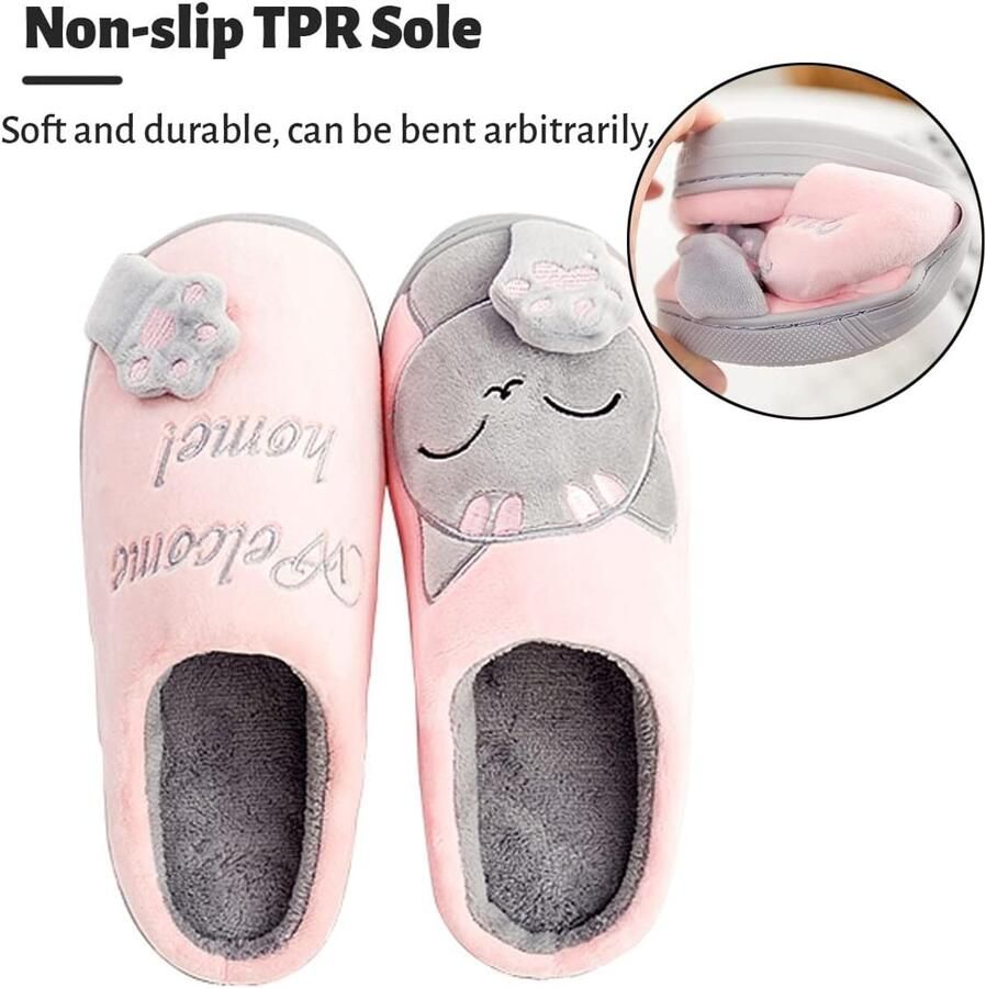 Pantoffels voor en Pluche Voering Winter Traagschuim Huisschoenen Instappers voor Slaapkamer