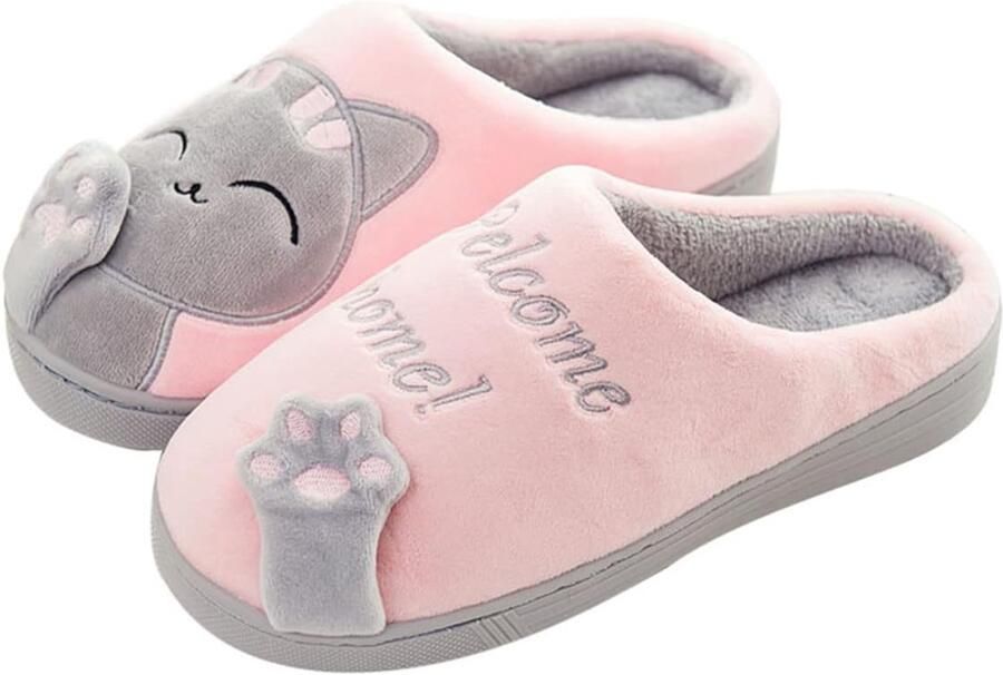 Pantoffels voor en Pluche Voering Winter Traagschuim Huisschoenen Instappers voor Slaapkamer