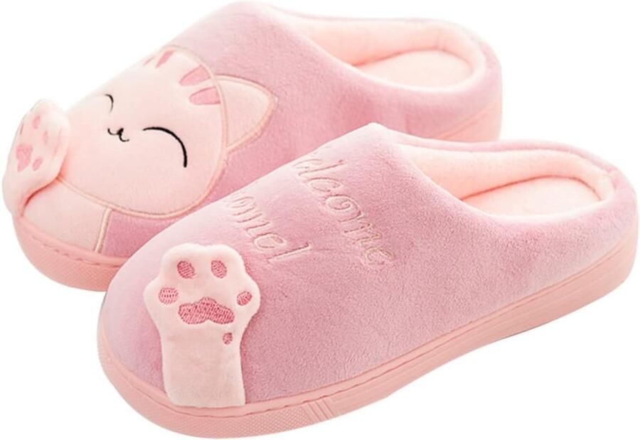 Pantoffels voor en Pluche Voering Winter Traagschuim Huisschoenen Instappers voor Slaapkamer