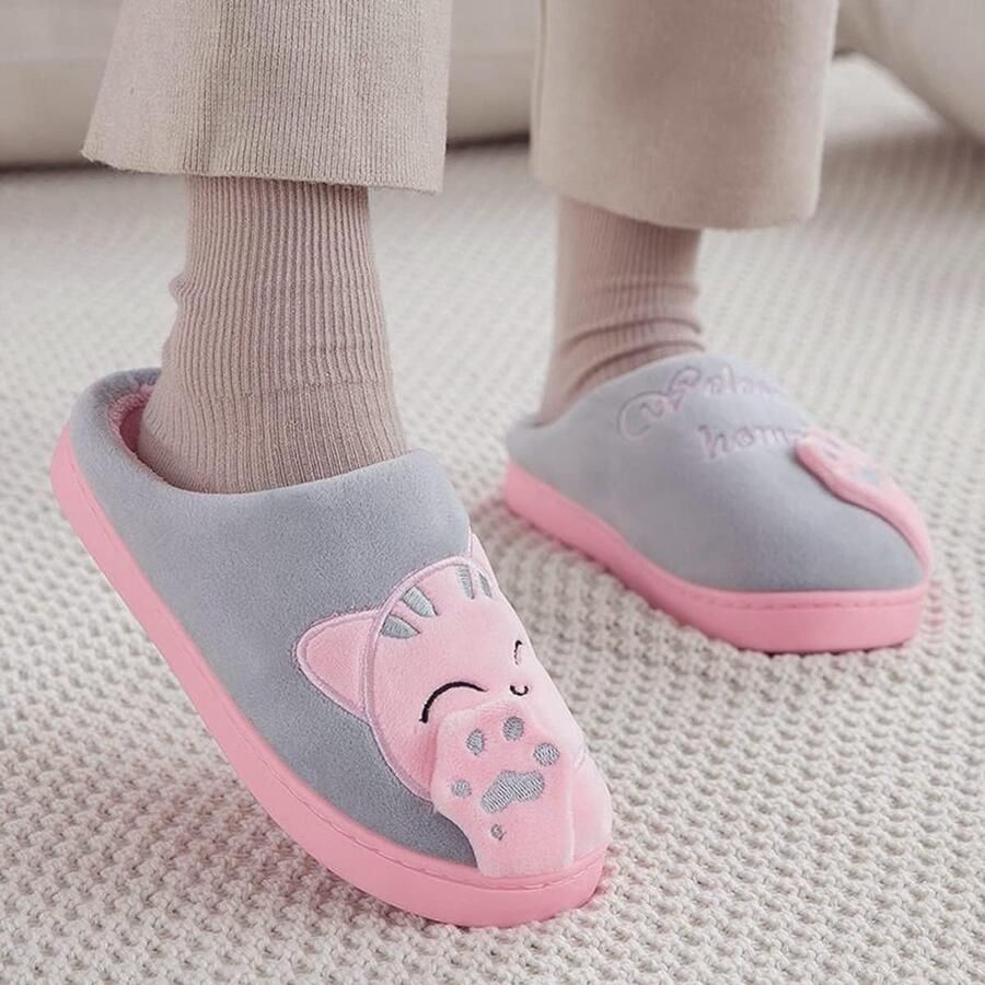 Pantoffels voor en Pluche Voering Winter Traagschuim Huisschoenen Instappers voor Slaapkamer