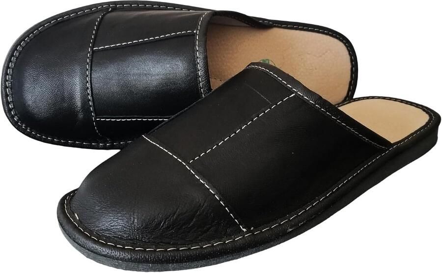 Pantoffels voor heren pantoffels heren leer van echt leer met lederen inlegzool comfortabele pasvorm