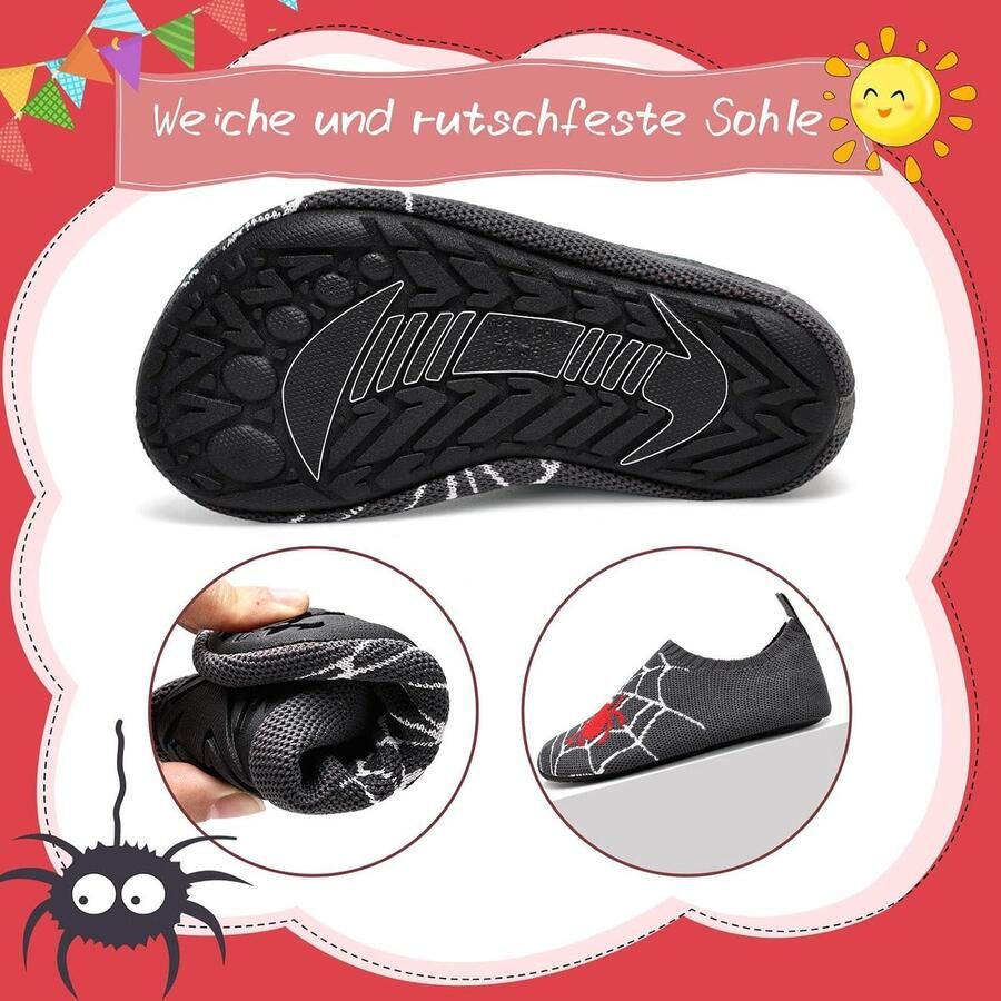 Pantoffels voor en antislip lichte pantoffels blotevoetenschoenen voor kinderen zachte slippers Grijze spin 28 29