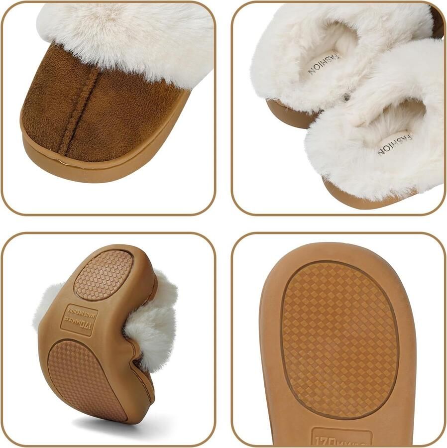 Pantoffels voor en pluizige pantoffels antislip comfortabel kinderen winterhuisschoenen warme pantoffels voor binnen