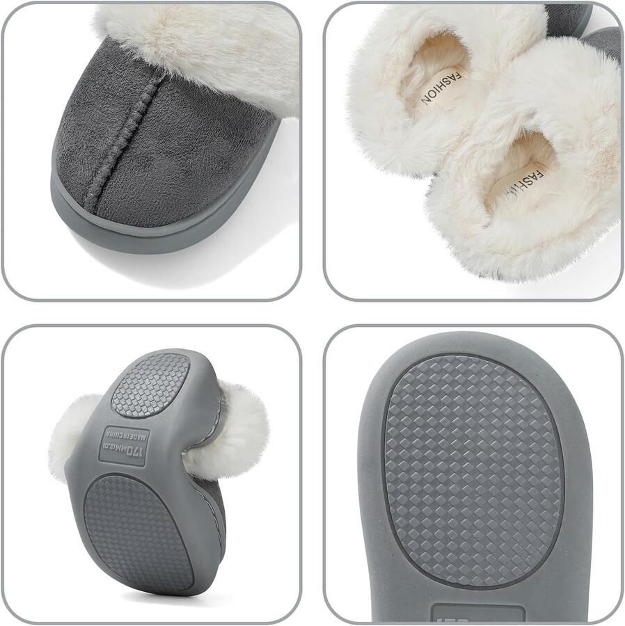 Pantoffels voor en pluizige pantoffels antislip