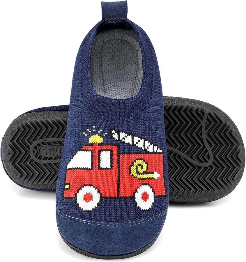Pantoffels voor kinderen jongens comfortabele dikke inlegzolen turnschoenen antislip ademende blote voetschoenen huisschoenen met slijtvaste voorkant voor kinderdagverblijf en kleuterschool