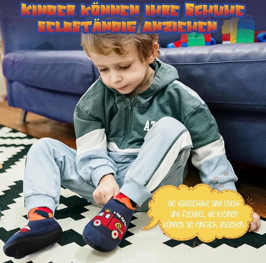 Pantoffels voor kinderen jongens comfortabele dikke inlegzolen turnschoenen antislip ademende blote voetschoenen huisschoenen met slijtvaste voorkant voor kinderdagverblijf en kleuterschool