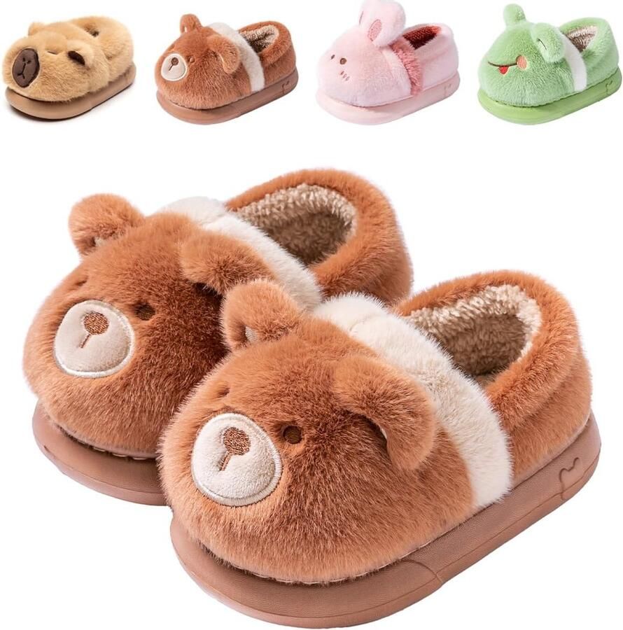 Pantoffels voor Kinderen Warme Pluche Sloffen Zachte Antislip Huisschoenen
