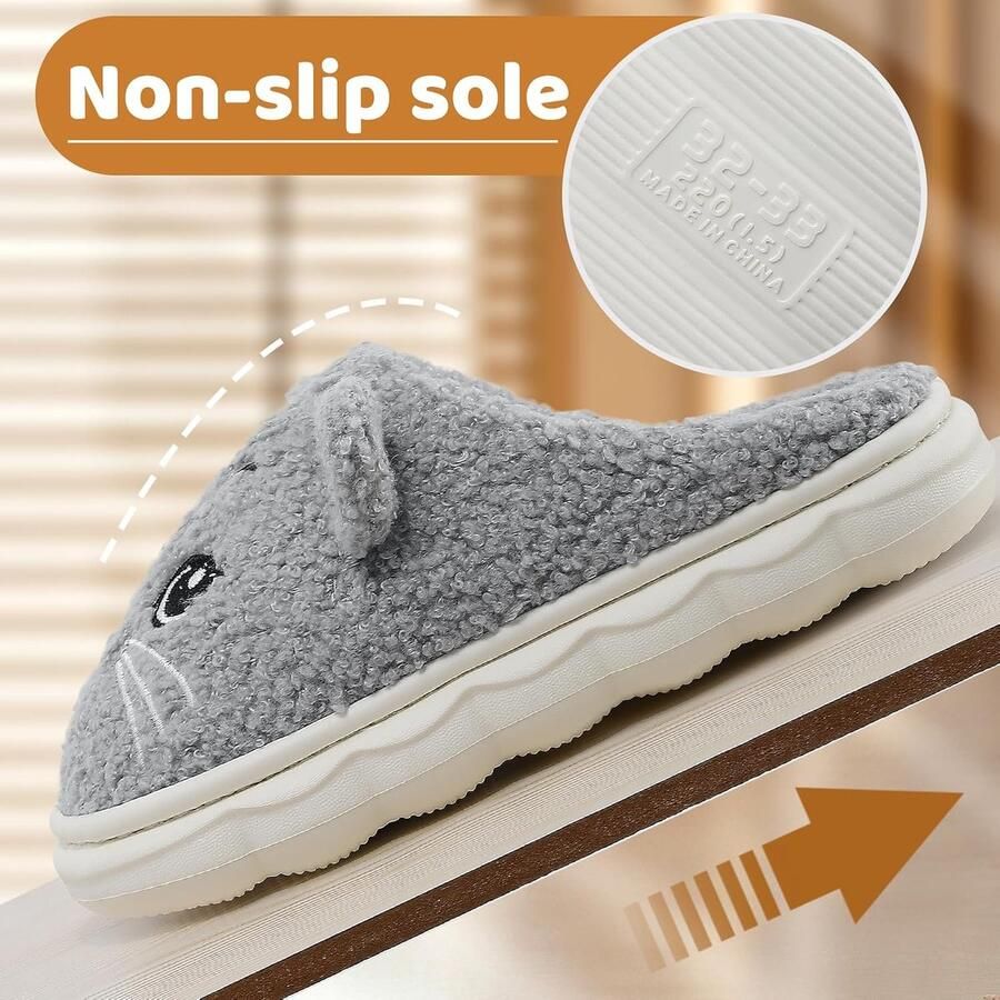Pantoffels voor meisjes kat kinderen winter pluche antislip voor binnenshuis