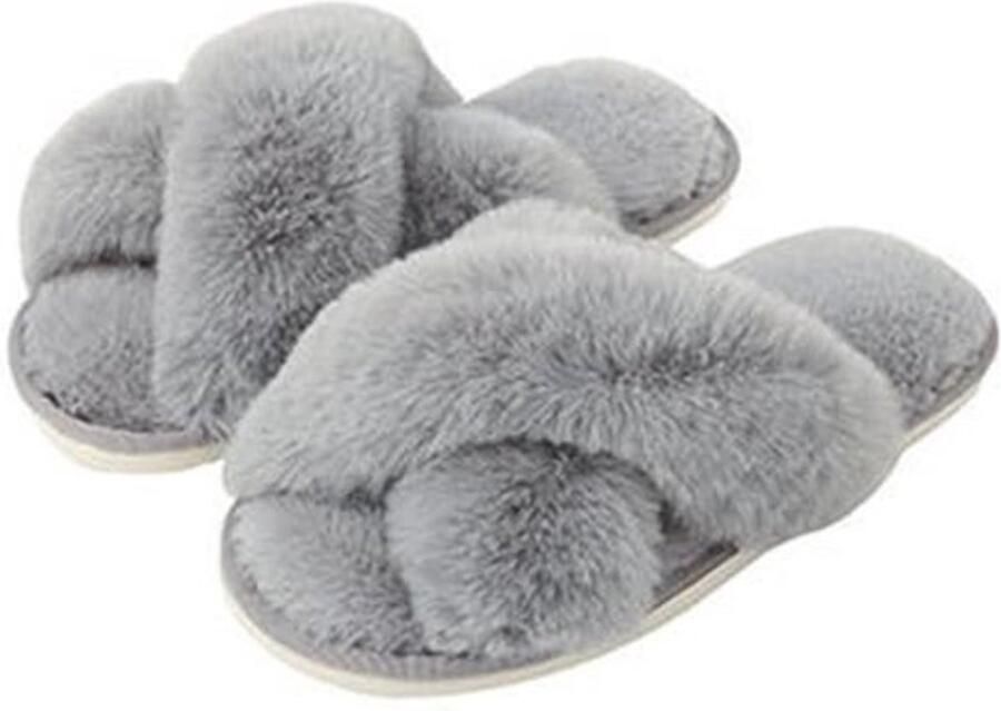 Pantoffels Warm Zachte Pluizige Pantoffels Antislipzool Open Teen Binnen Buiten Slippers