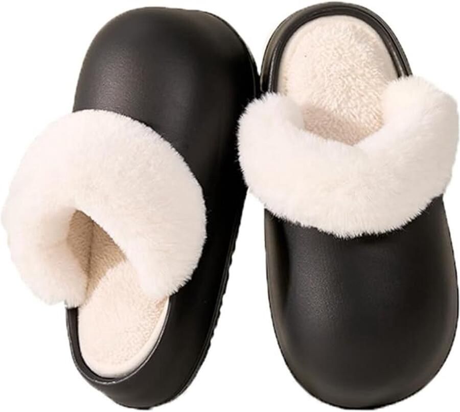 Pantoffels Warme schoenen Uitneembare voering waterdicht Winter warme pantoffels Dames pantoffels Comfortabele en zachte zool Warm en slipvast Binnenlengte zwart