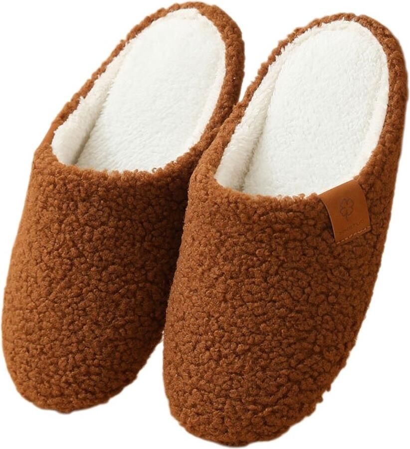Pantoffels-Warme winterpantoffels voor en heren: pluchezacht en comfortabelmet een antislipzool en een stijlvolle uitstraling die lijk knus aanvoelt. Een perfect cadeau-voor moeder- -dochter-zoon-echtgenoot-vader of vriend