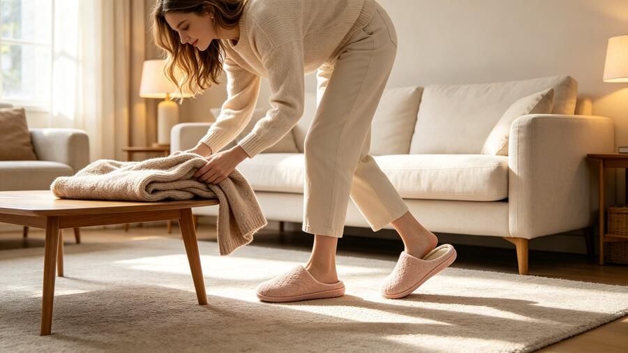 Pantoffels—Unisex instapmodel—Geluidsarme zolen—Materiaal van een katoen-linnenmix—Zacht en comfortabel—Ideaal cadeau—Pluche gevoerde pantoffels met zachte-antislipzolen— Khaki