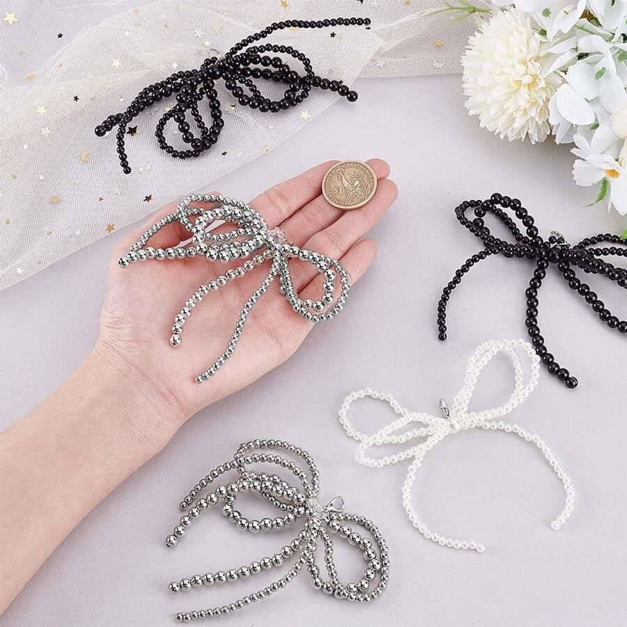 Parel Boog Schoenbedels Set van 6 3 Kleuren Punkstijl Schoen Deco Sneakers Accessoires Bruiloft Keychain Maken