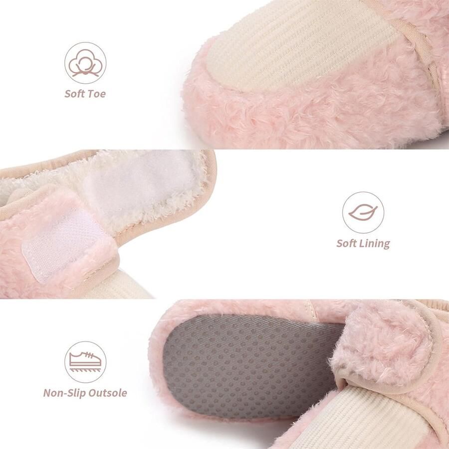 Pasgeborenen fleece bootie winter warme antislip zachte zool winterschoenen sok schoenen schattige verstelbare kruipschoenen prewalker laarzen voor peuters