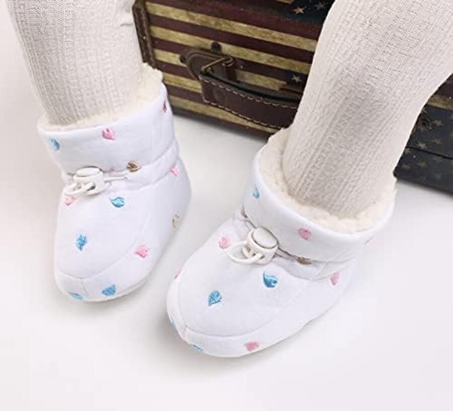 Pasgeborenen fleece bootie winter warme antislip zachte zool winterschoenen sok schoenen schattige verstelbare kruipschoenen prewalker laarzen voor peuters