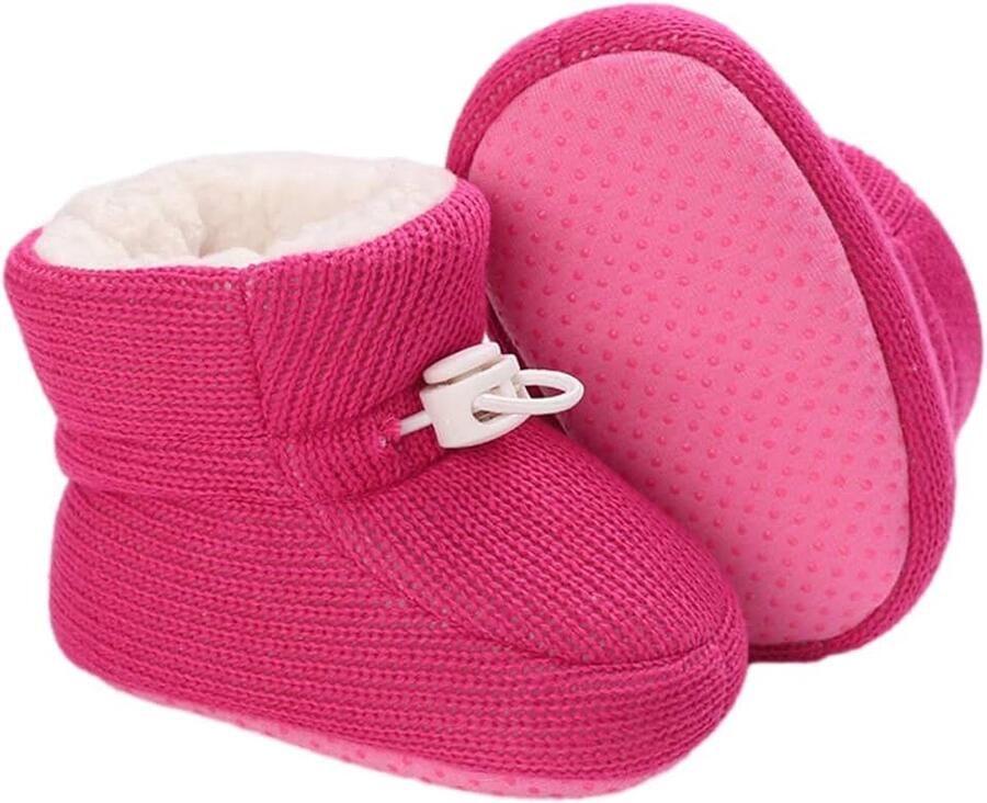 Pasgeborenen fleece bootie winter warme antislip zachte zool winterschoenen sok schoenen schattige verstelbare kruipschoenen prewalker laarzen voor peuters