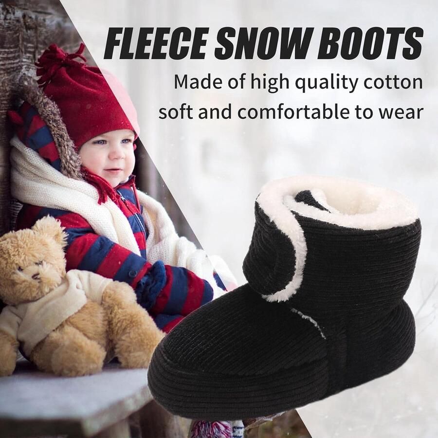 Pasgeborenen fleece bootie winter warme antislip zachte zool winterschoenen sok schoenen schattige verstelbare kruipschoenen prewalker laarzen voor peuters