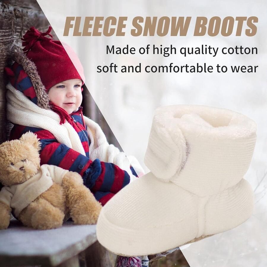 Pasgeborenen fleece bootie winter warme antislip zachte zool winterschoenen sok schoenen schattige verstelbare kruipschoenen prewalker laarzen voor peuters