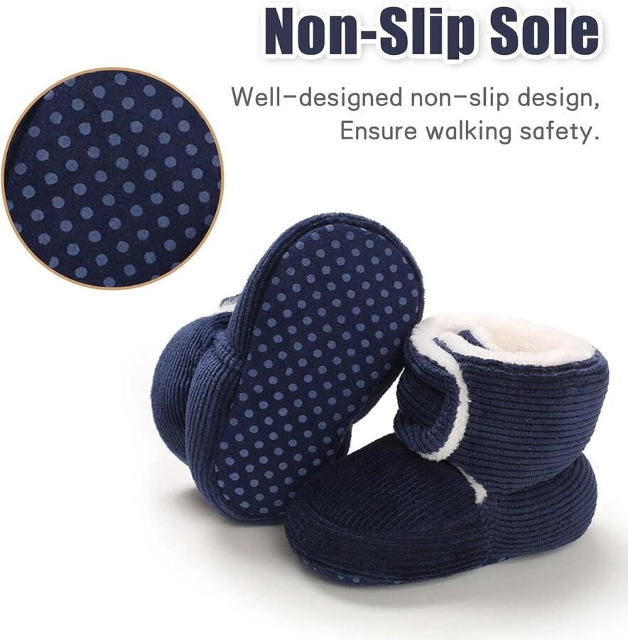 Pasgeborenen fleece bootie winter warme antislip zachte zool winterschoenen sok schoenen schattige verstelbare kruipschoenen prewalker laarzen voor peuters
