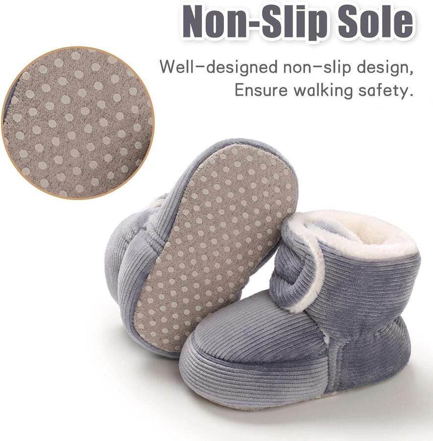 Pasgeborenen fleece bootie winter warme antislip zachte zool winterschoenen sok schoenen schattige verstelbare kruipschoenen prewalker laarzen voor peuters