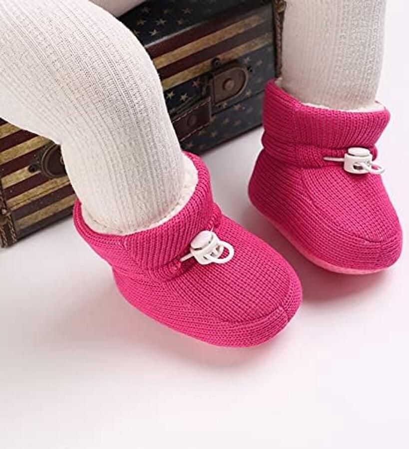 Pasgeborenen fleece bootie winter warme antislip zachte zool winterschoenen sok schoenen schattige verstelbare kruipschoenen prewalker laarzen voor peuters
