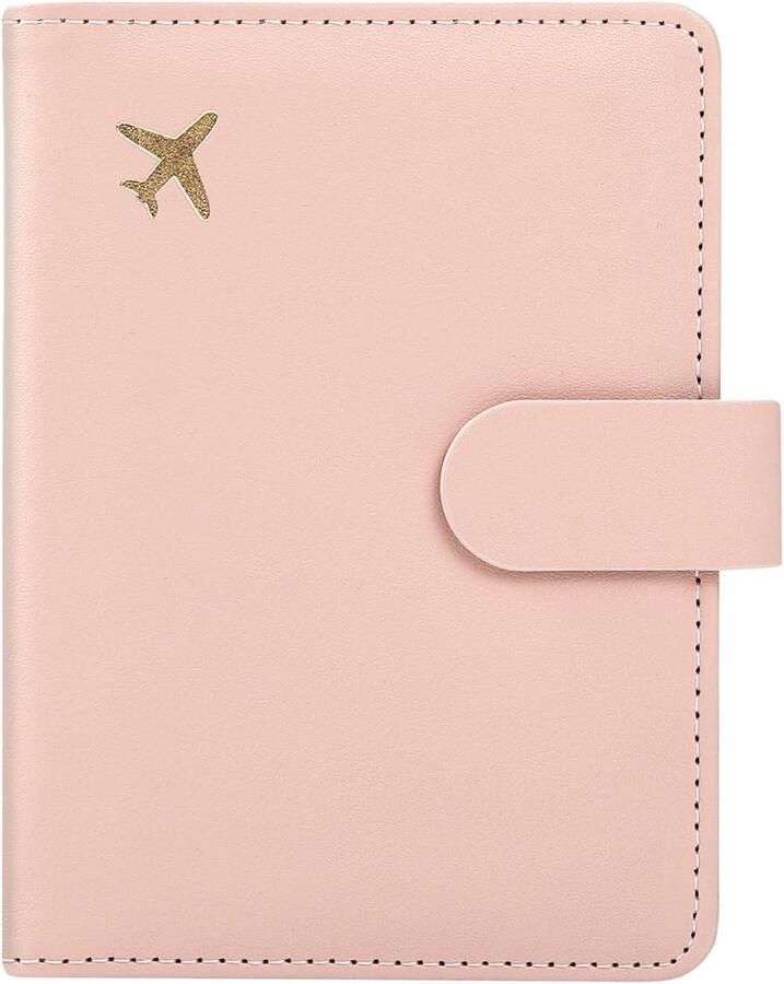 Paspoorthoes Italiaans paspoort hoes paspoort accessoires reizen RFID-blok paspoorthoes met kaartsleuven penhouder magneetsluiting Roze Casual