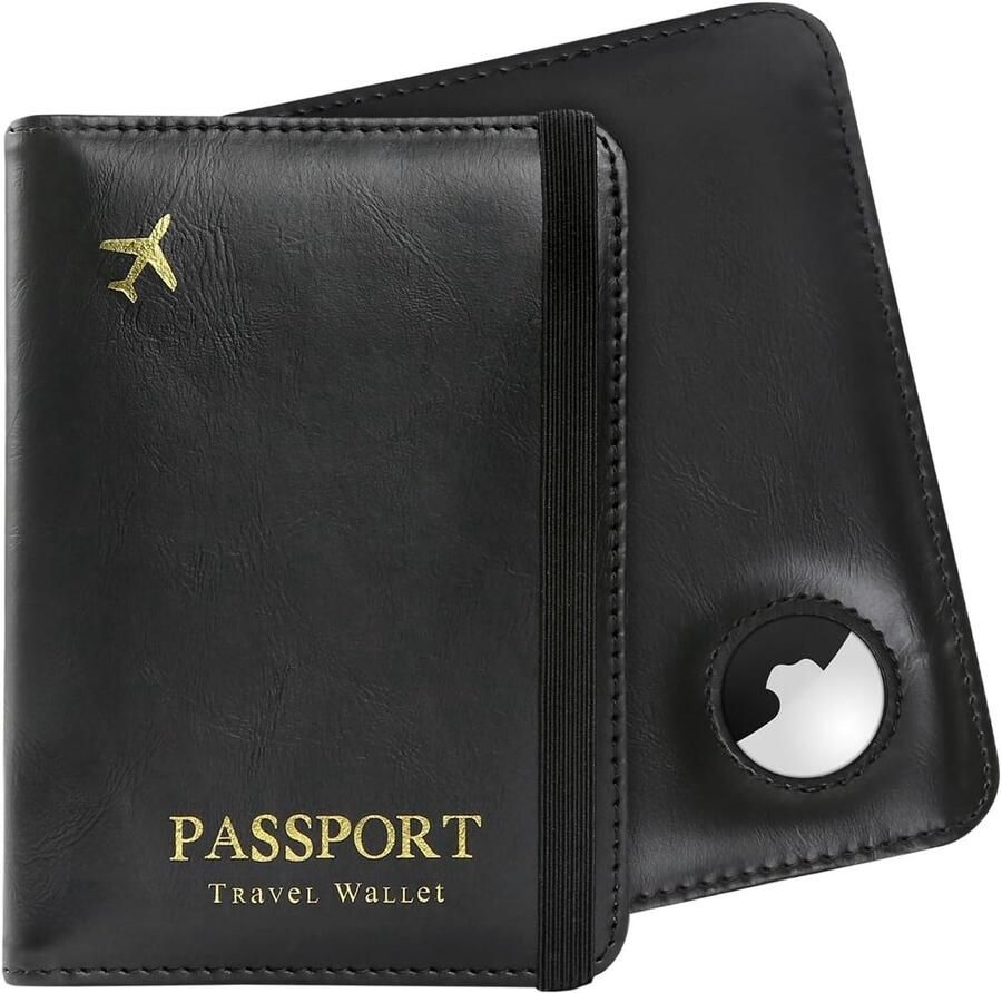 Paspoorthoezen-Paspoorthouders Reisportemonnee-RFID Blokkerende Paspoortcase Reisaccessoires Kaarthouder Portemonnee Unisex Reisgeschenken Donker zwart normal Reizen