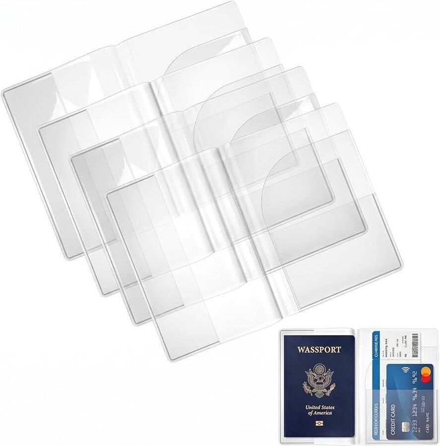 Paspoorthoezen transparant waterdicht paspoorthouderhoezen paspoortbeschermers hoezen PVC paspoorthoes voor standaardmaten paspoorten (mat + transparant)