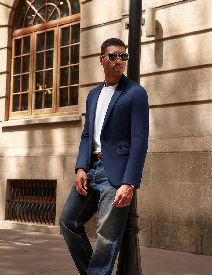 PAUL JONES Herenblazer sportief vrije tijd blazer 1 knopen modern regular fit kostuumjas