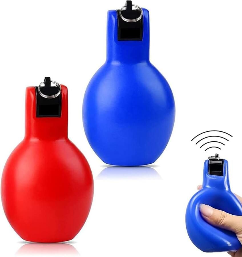 Pcsfoe Handfluitje 2 stuks sportonderwijs handfluitje voor trainers geschikt voor leraren scheidsrechters trainers hondentrainers kinderen trainingsaccessoires voetbal (blauw en rood)