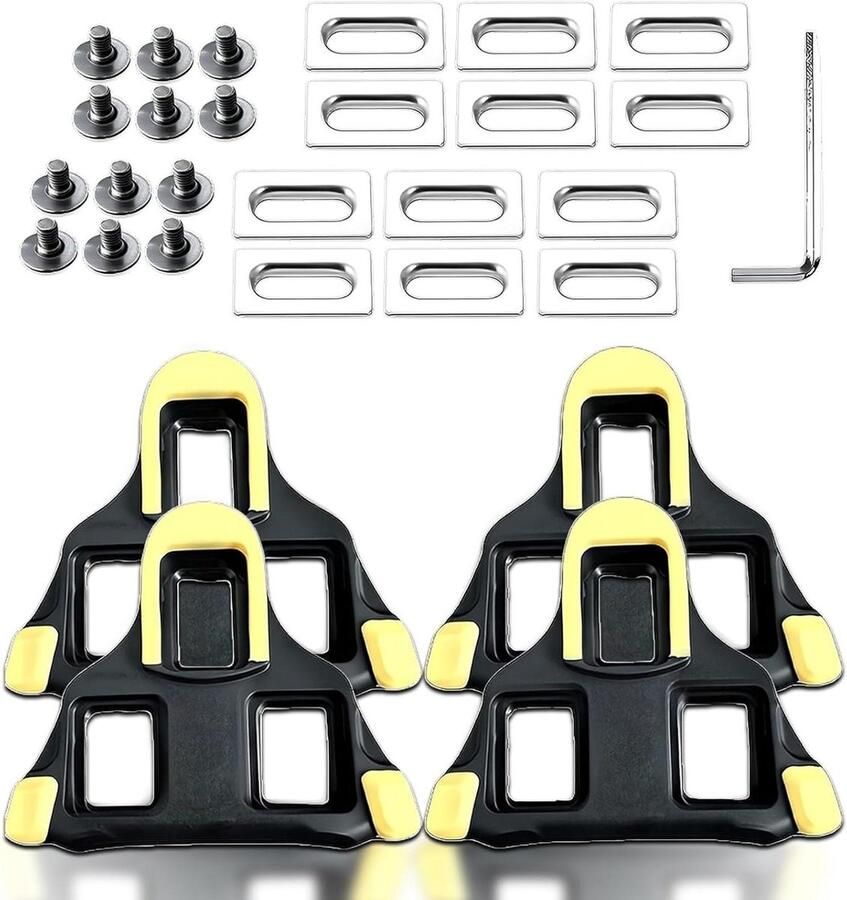 Pedaalplaten Cleats Fiets Cleats Racefietsen 6 Graden Zwevend Systeem 2 Paar Geel