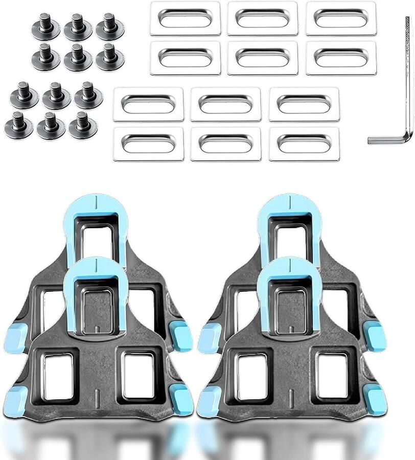Pedaalplaten Fiets Cleats Schoenen Racefietsen 6 Graden Drijvend Systeem 2 Paar Blauw