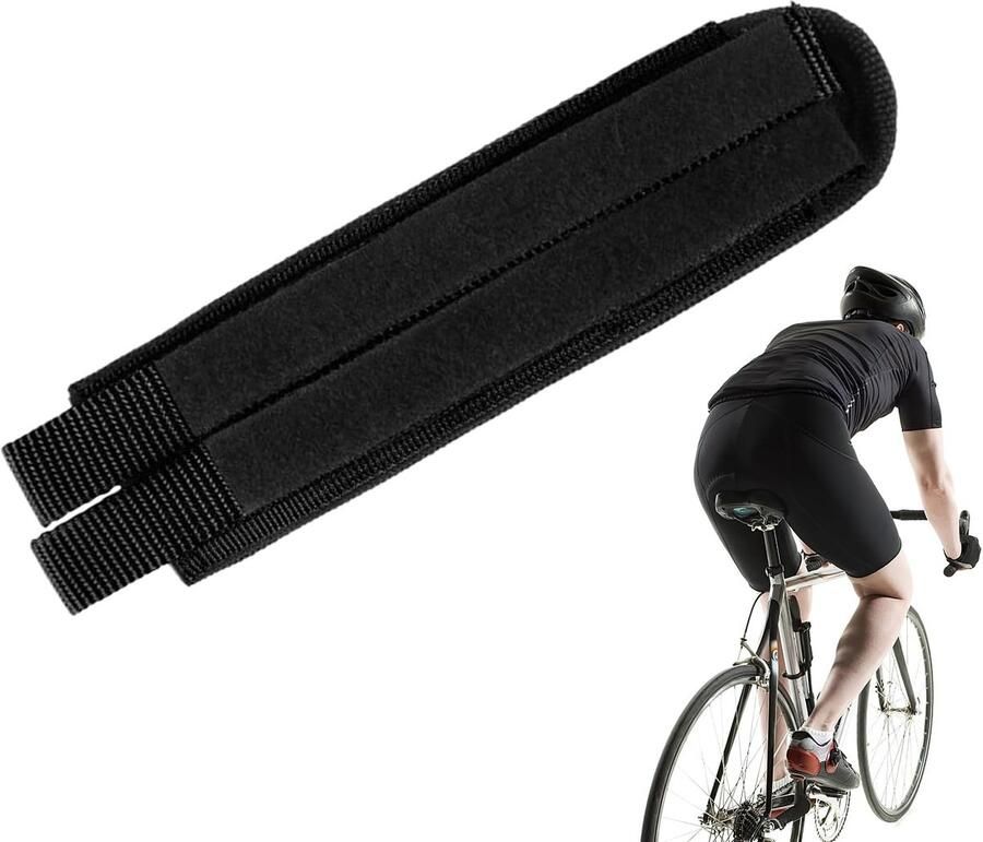 Pedaalrie Fiets Fietspedaalbanden Schoenclips Verbeteren Rijervaring Verstelbaar Antislip Ontwerp Universeel Verstelbaar Zwart