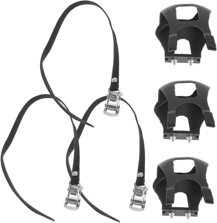 Pedaalrie Fiets Teenclips Kooien Stabiel Fietsen Antislip Ontwerp 6 Stuks Zwart