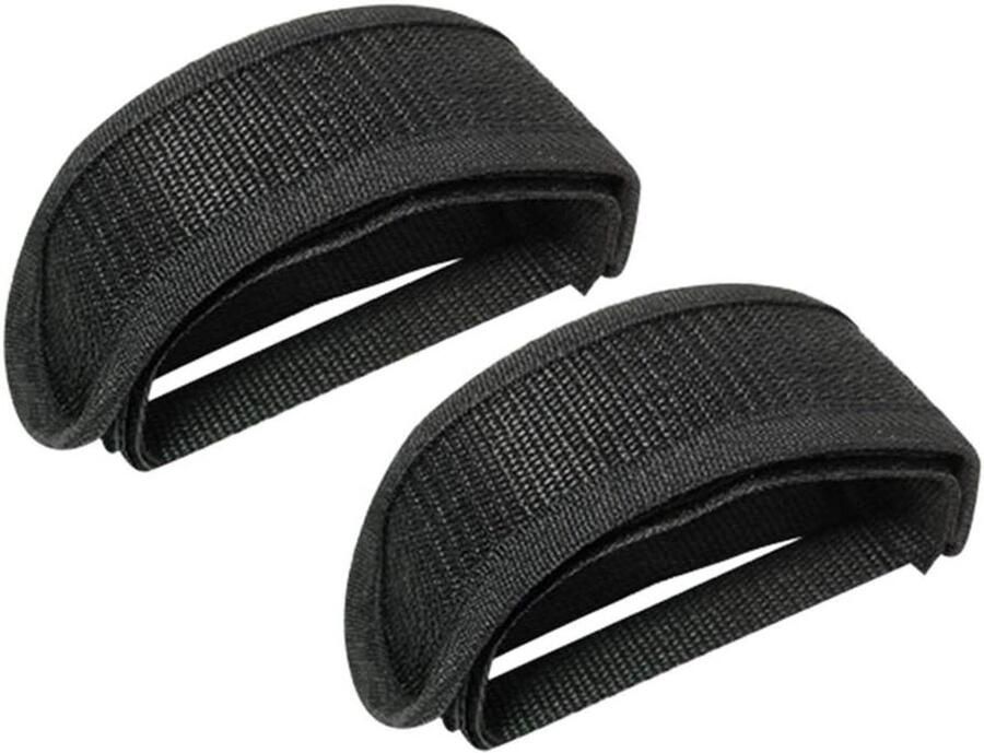 Pedaalrie Fiets Voetbanden Clips Fietsen Verbeteren Verstelbaar Nylon 1 Paar Zwart