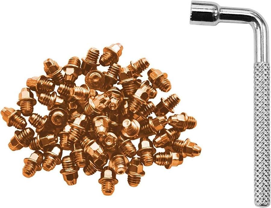 Pedal Pins Fietspedalen Studs Verbeteren Grip Inclusief Sleutel 50 Stuks Oranje