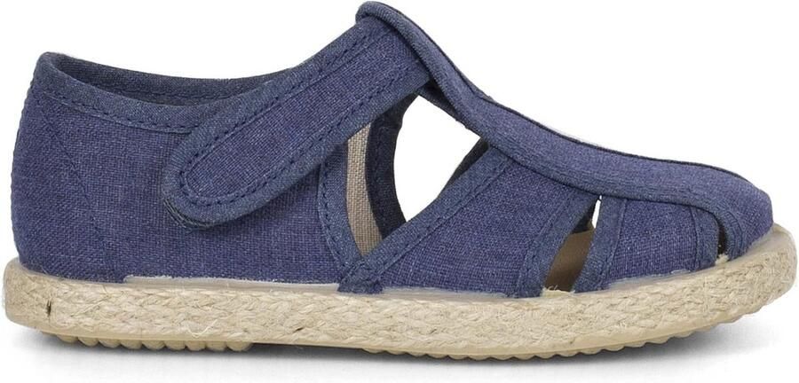 Peuter Pepito Sandalen van Canvas en Jute met Ade d Ontwerp