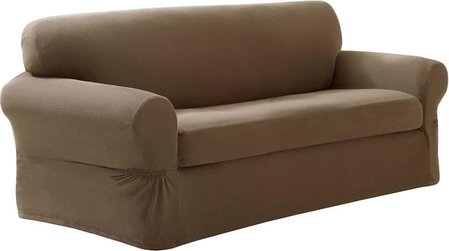 Pixel Ultra Soft Stretch Slipcover 2-delige sofa zand