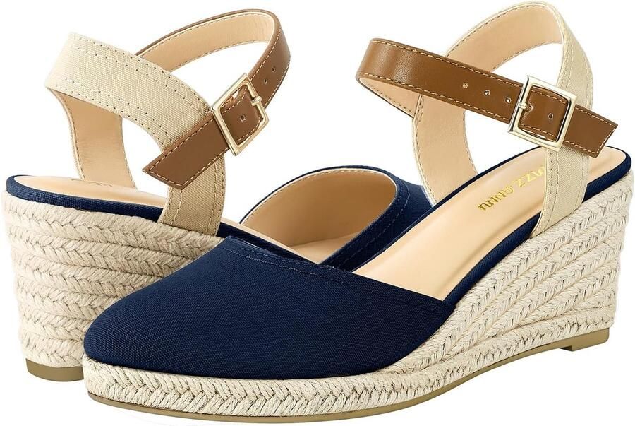 PIZZ ANNU Webster Sandals Women Espadrille Wedge Sandals Women's Shoes with Adjustable Ankle Strap Vintage Shoes for ShopVlot