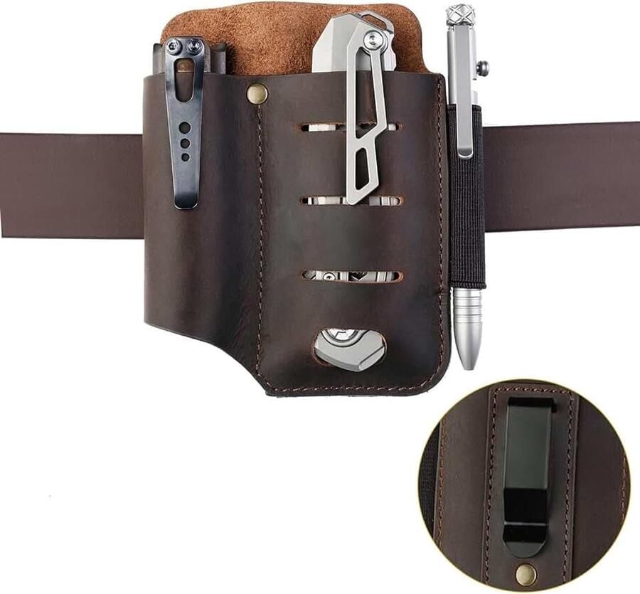 PJ15 multitool schede voor riem ED zakorganizer voor mannen lederen etui met sleutelhanger zaklamphouder penhouder gereedschapschede mes schede voor lederman