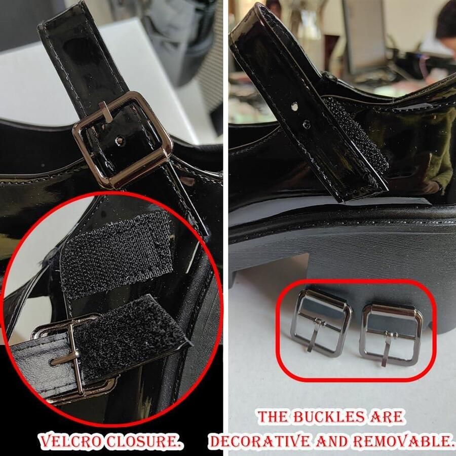 Platform Mary Jane-schoenen met dikke zool gotisch Lolita voor dames zwart retro trendy looks geschikt voor feestjes maten beschikbaar