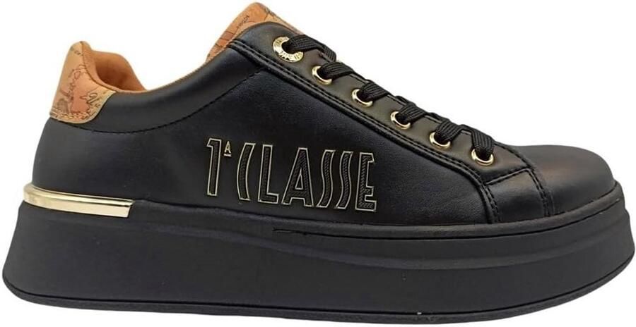 Platform Sneakers voor Dames Zwart met Plateauzool en Comfortabel Voetbed